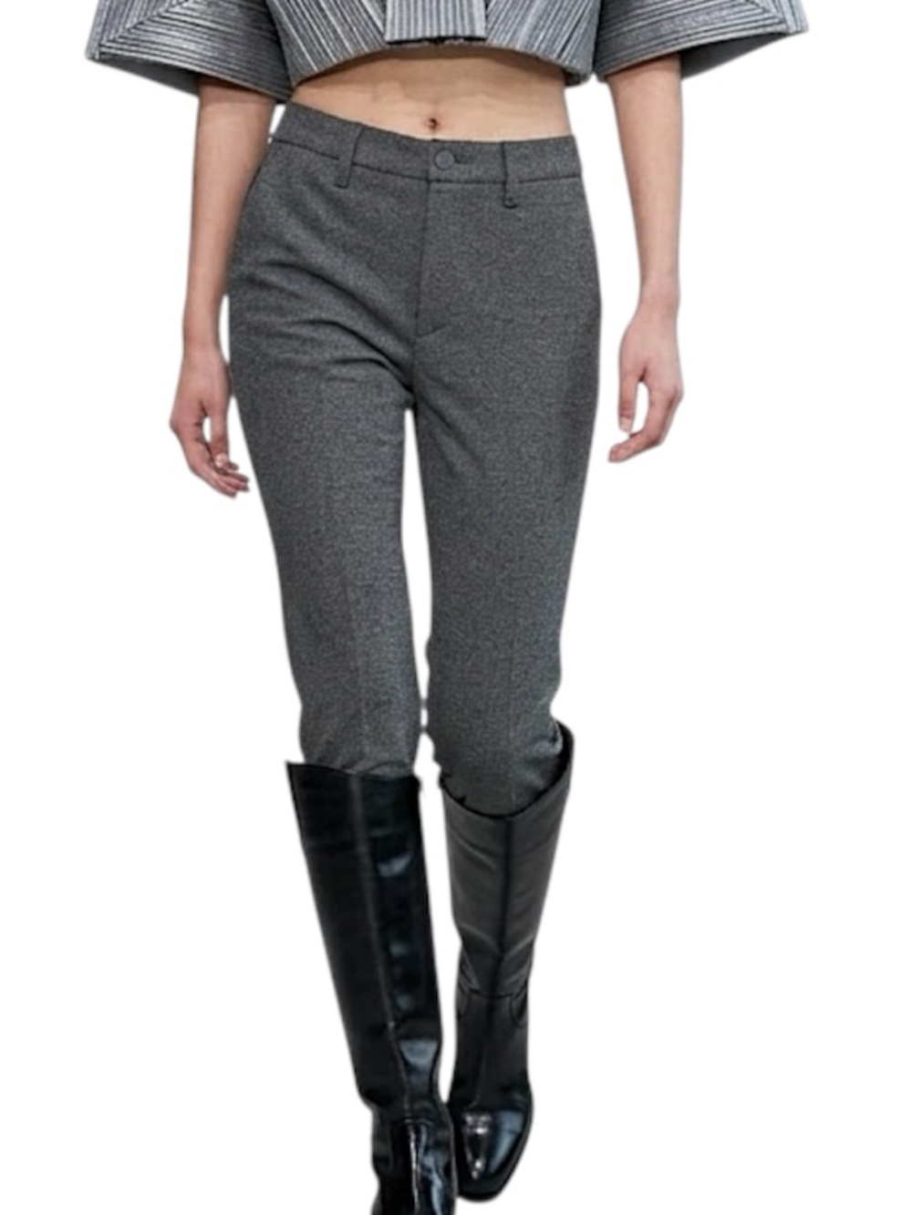 Hudson North grey old money quiet luxury stretch slim cotton blend grey pants XS